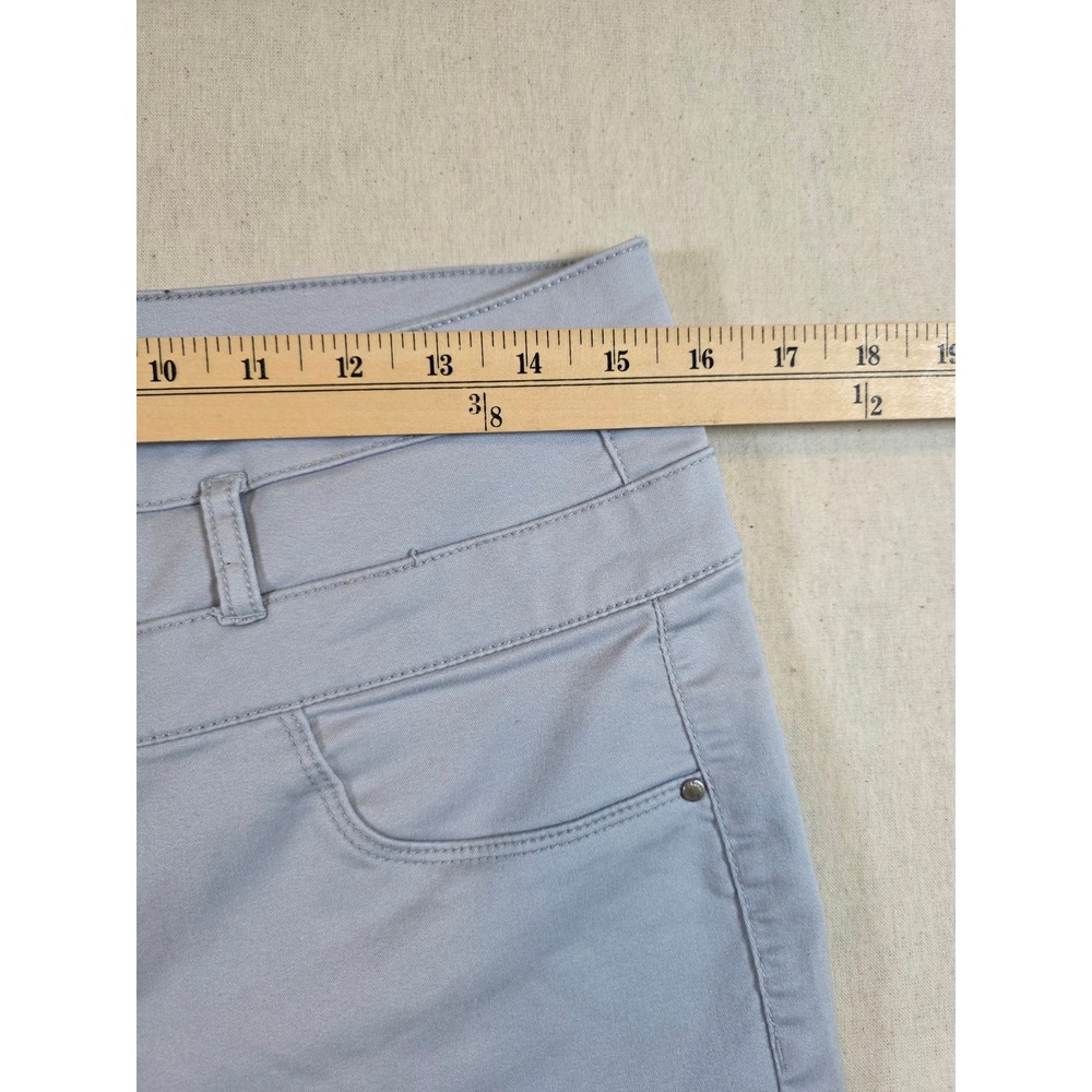 Refuge Women 14 Light Blue Skinny High Rise 3-Button Stretch Pants Cotton Blend - Picture 6 of 10